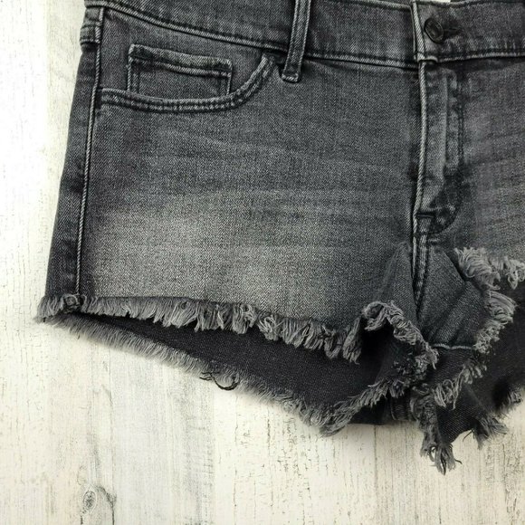 Abercrombie And Fitch Women's  Bootie Shorts Denim Black Size 6 (32x20)EUC - Picture 2 of 7